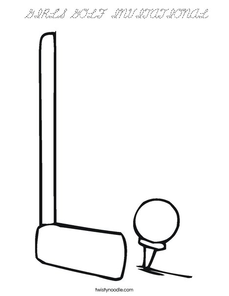 Club and ball Coloring Page