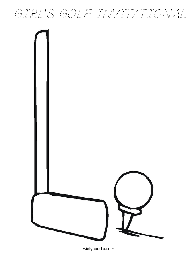  GIRL'S GOLF INVITATIONAL Coloring Page