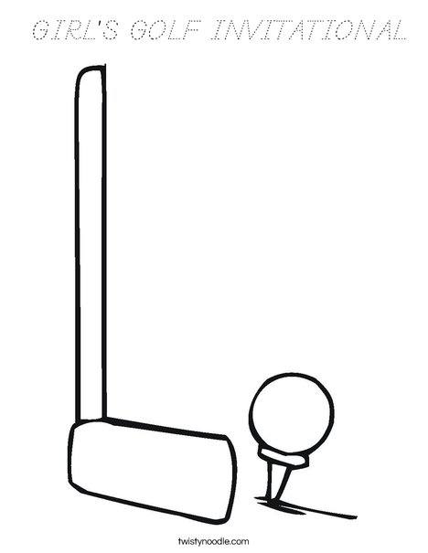 Club and ball Coloring Page
