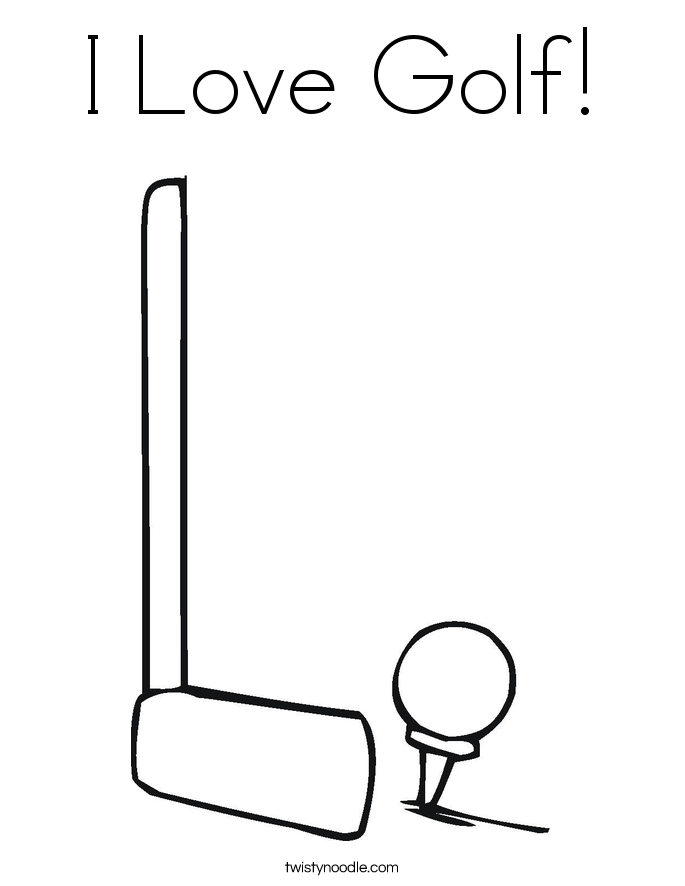 I Love Golf! Coloring Page