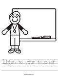 Listen to your teacher Worksheet
