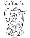 Coffee Pot Coloring Page