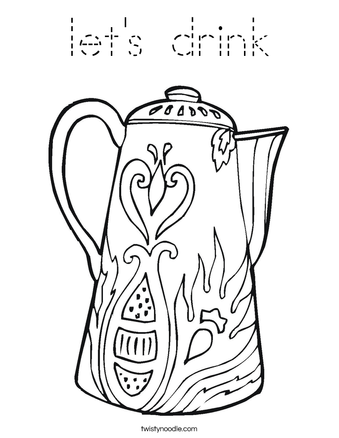 let's drink Coloring Page
