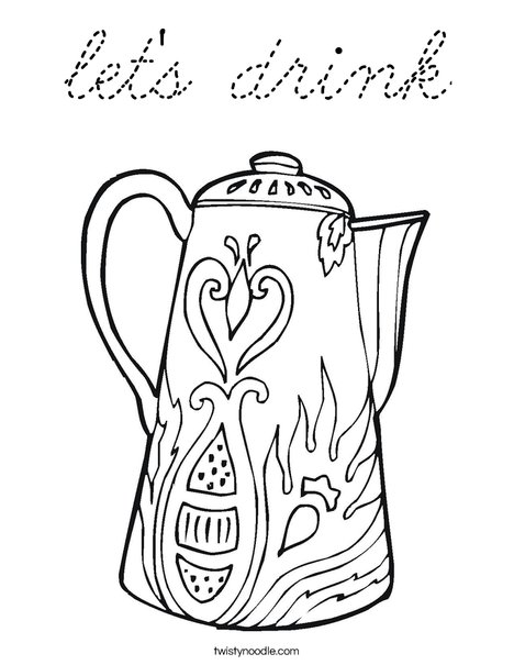 Coffee Pot Coloring Page