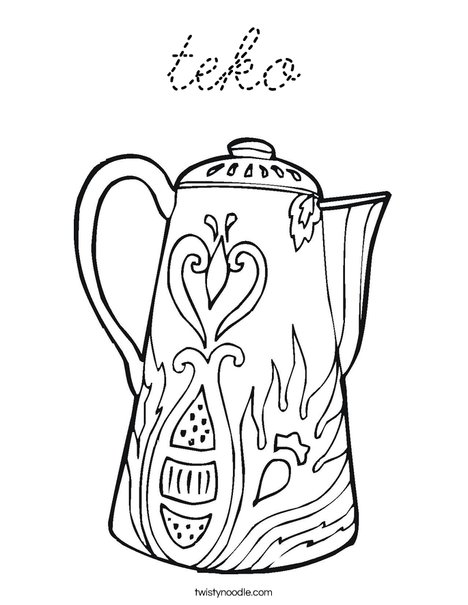 Coffee Pot Coloring Page