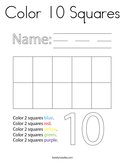Color 10 Squares Coloring Page