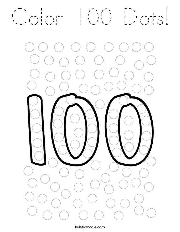 Color 100 Dots! Coloring Page