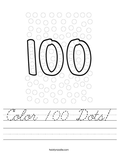 Color 100 Dots! Worksheet