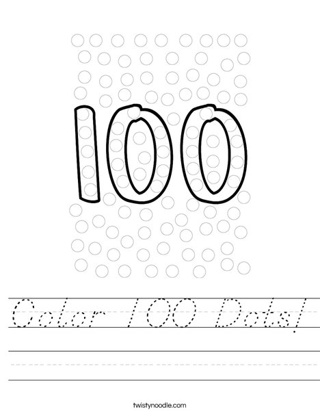 Color 100 Dots! Worksheet