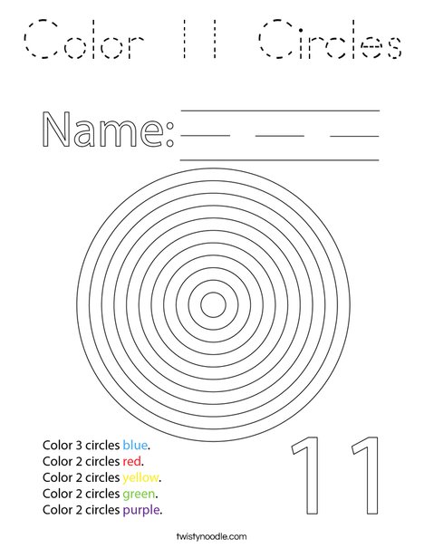 Color 11 Circles Coloring Page