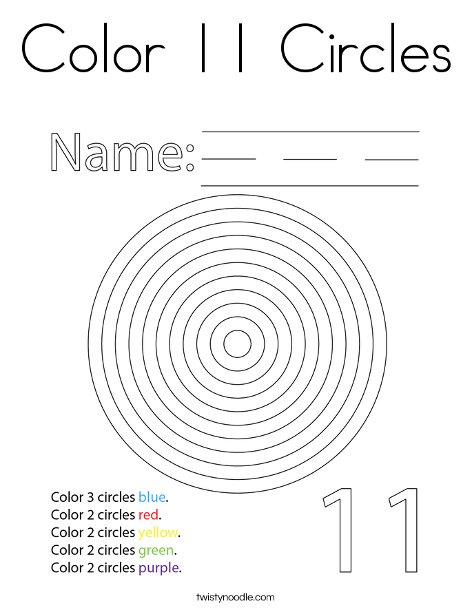 Color 11 Circles Coloring Page