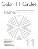 Color 11 Circles Coloring Page