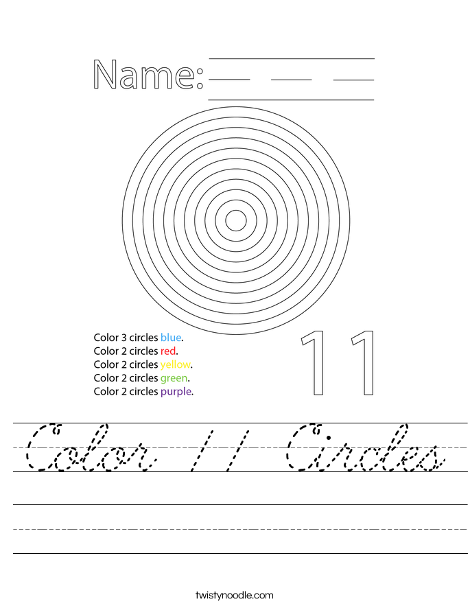 Color 11 Circles Worksheet