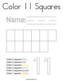 Color 11 Squares Coloring Page