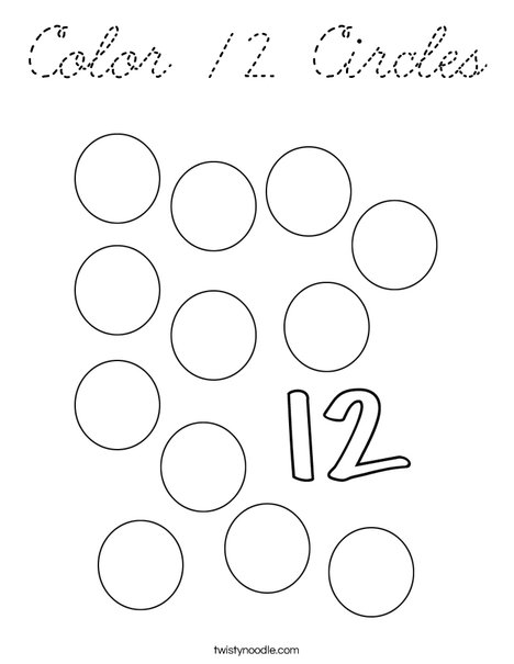 Color 12 Circles Coloring Page
