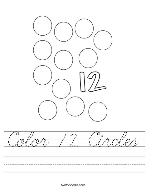 Color 12 Circles Worksheet