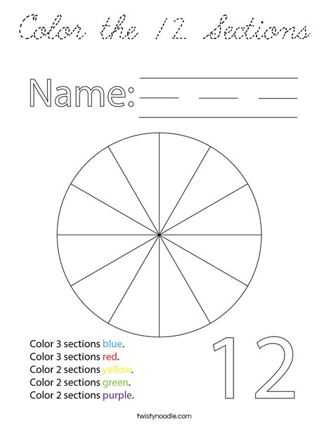 Color 12 Triangles Coloring Page
