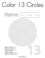 Color 13 Circles Coloring Page