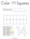 Color 14 Squares Coloring Page