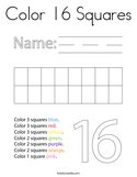 Color 16 Squares Coloring Page