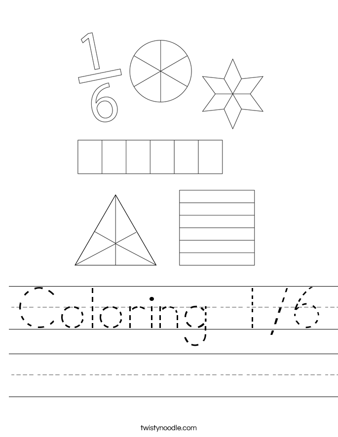 Coloring 1/6 Worksheet