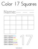 Color 17 Squares Coloring Page