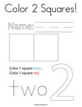 Color 2 Squares! Coloring Page
