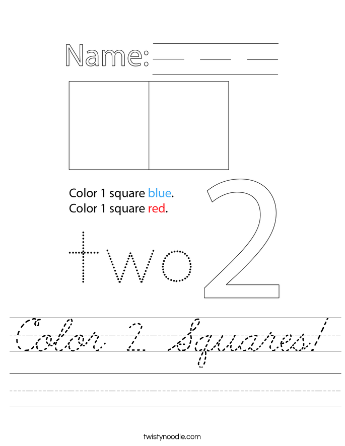 Color 2 Squares! Worksheet