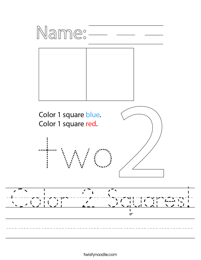 Color 2 Squares! Worksheet