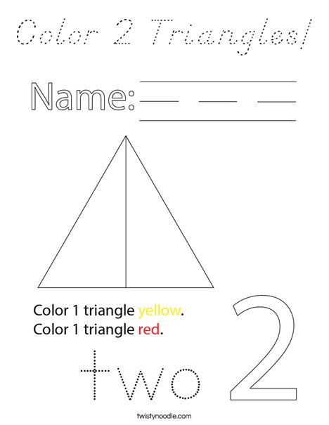 Color 2 Triangles! Coloring Page