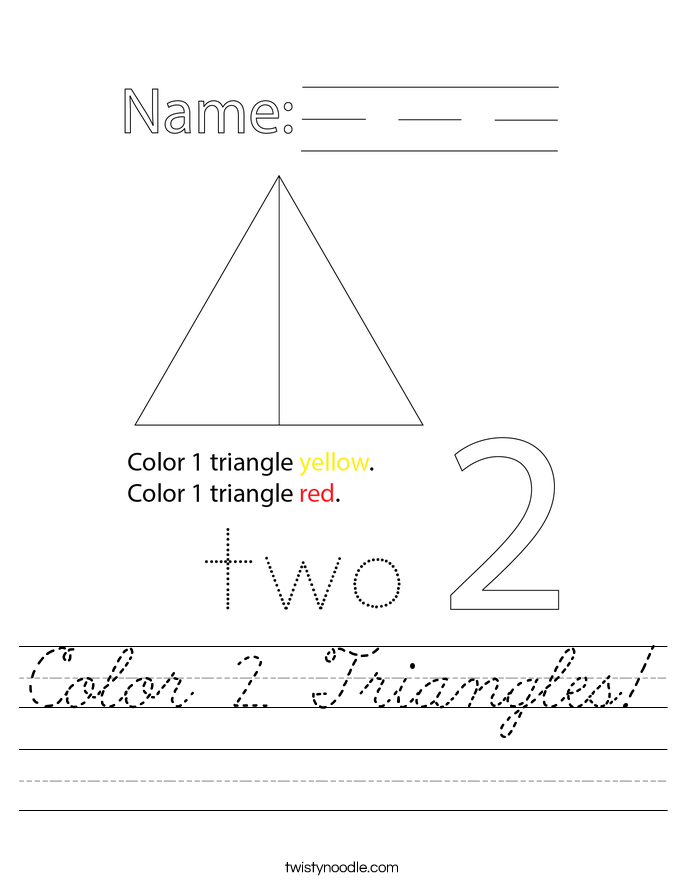 Color 2 Triangles! Worksheet