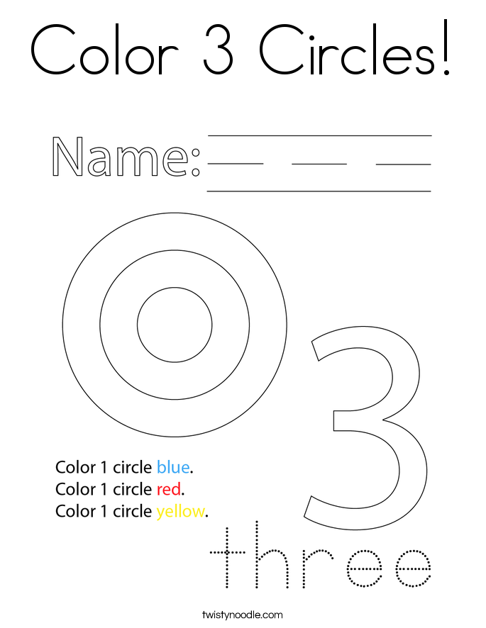 Color 3 Circles! Coloring Page