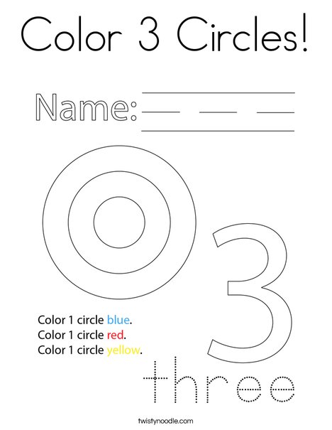 Color 3 Circles! Coloring Page