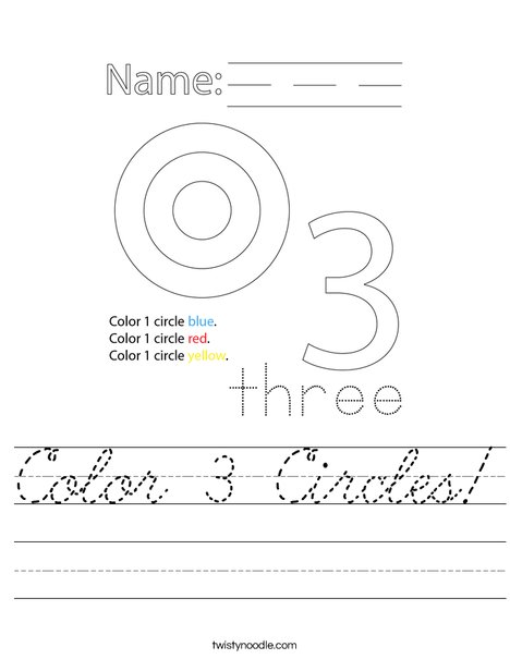 Color 3 Circles! Worksheet