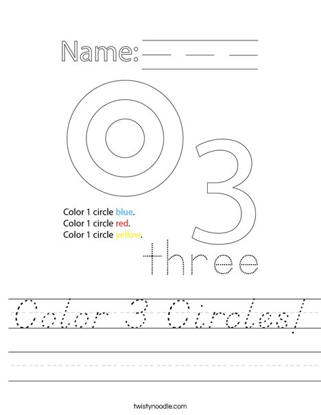 Color 3 Circles! Worksheet