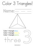 Color 3 Triangles! Coloring Page