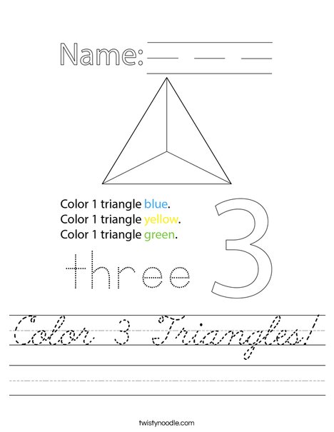 Color 3 Triangles! Worksheet