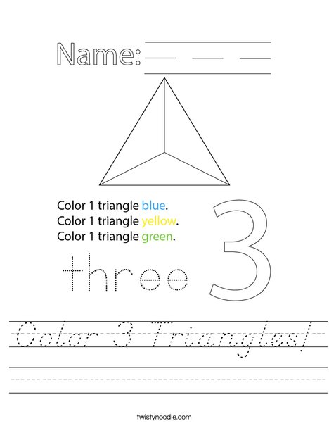Color 3 Triangles! Worksheet