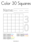 Color 30 Squares Coloring Page