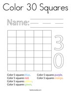 Color 30 Squares Coloring Page