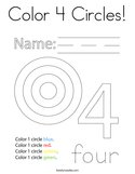 Color 4 Circles Coloring Page