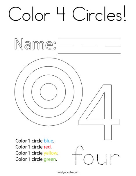 Color 4 Circles! Coloring Page