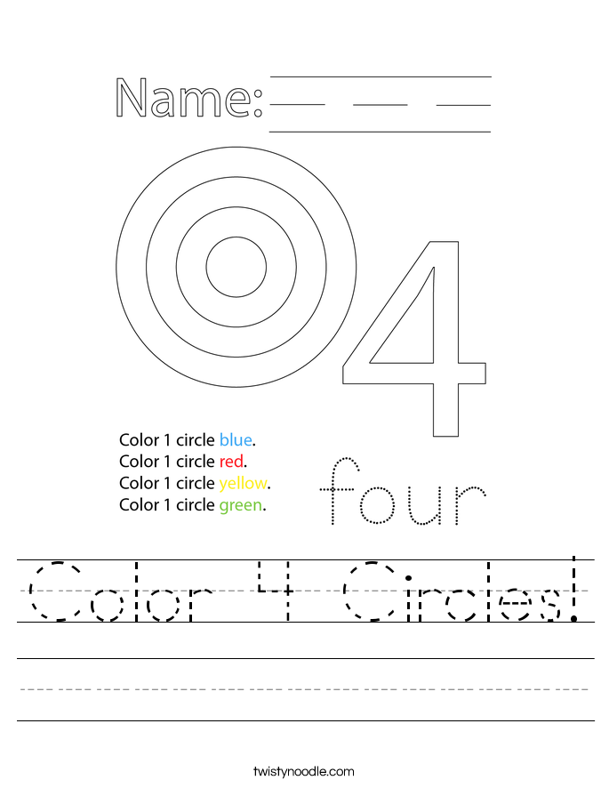 Color 4 Circles! Worksheet