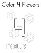 Color 4 Flowers Coloring Page