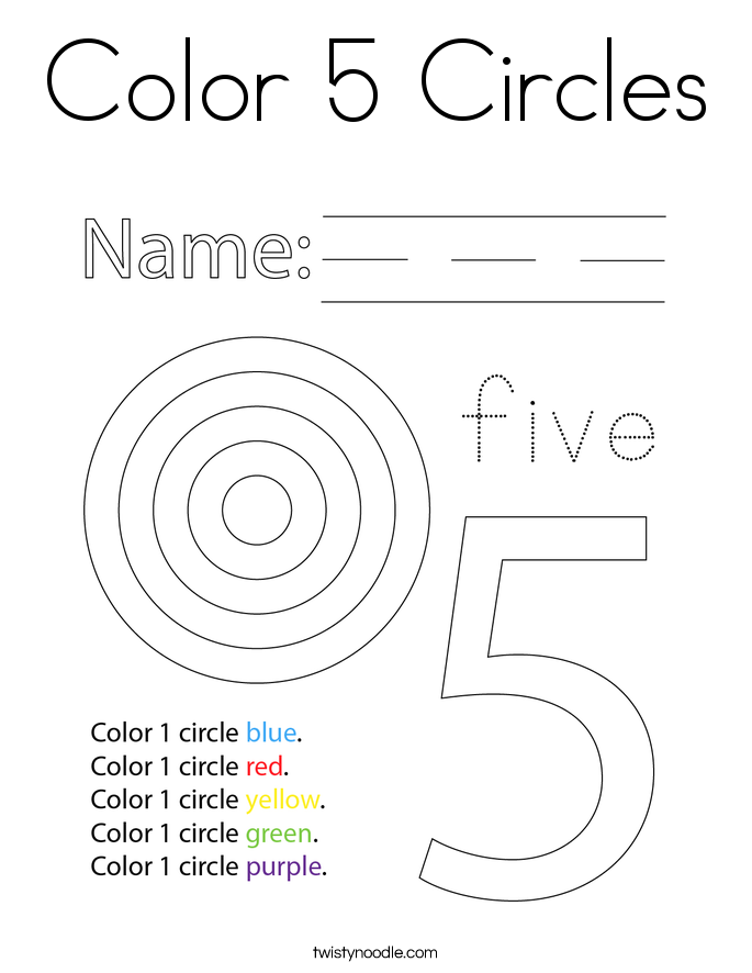 Color 5 Circles Coloring Page