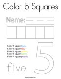 Color 5 Squares Coloring Page