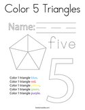 Color 5 Triangles Coloring Page