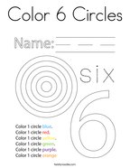 Color 6 Circles Coloring Page