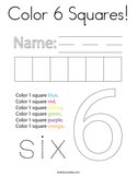 Color 6 Squares Coloring Page