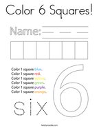 Color 6 Squares Coloring Page